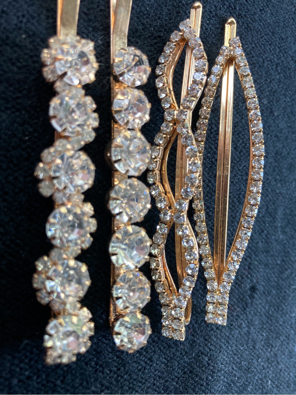 Gold Crystal Hair Clip Set - Sparkling Gold Tones — image 5 of 8